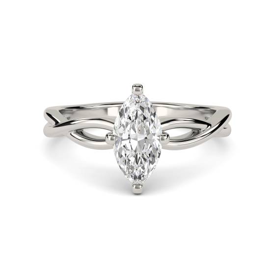 Infinity Love Swirl Marquise Diamond Engagement Ring