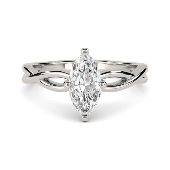 Infinity Love Swirl Marquise Diamond Engagement Ring