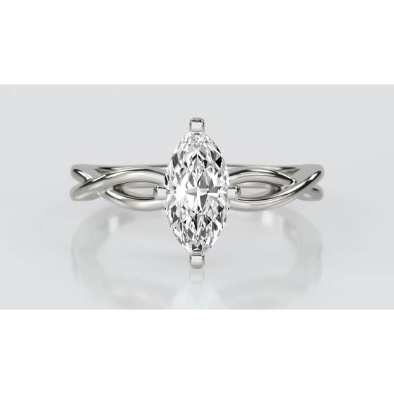 Infinity Love Swirl Marquise Diamond Engagement Ring