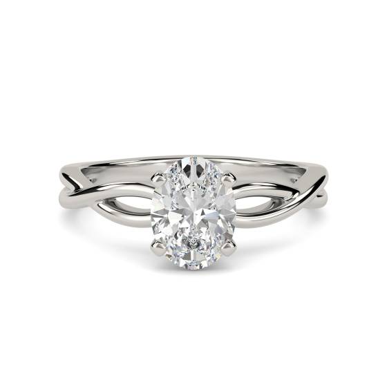 Infinity Love Swirl Oval Diamond Engagement Ring