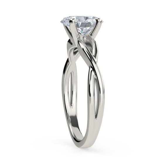 Infinity Love Swirl Oval Diamond Engagement Ring