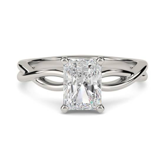Infinity Love Swirl Radiant Diamond Engagement Ring