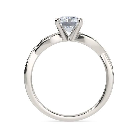 Infinity Love Swirl Radiant Diamond Engagement Ring
