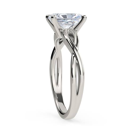 Infinity Love Swirl Radiant Diamond Engagement Ring