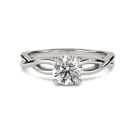 Infinity Love Swirl Round Diamond Engagement Ring