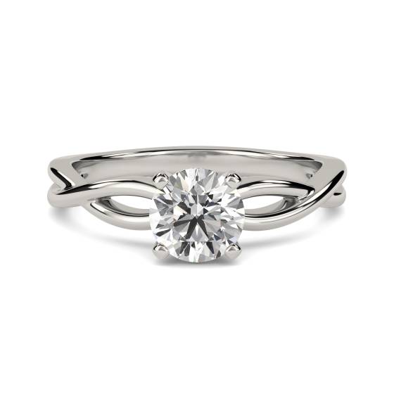 Infinity Love Swirl Round Diamond Engagement Ring
