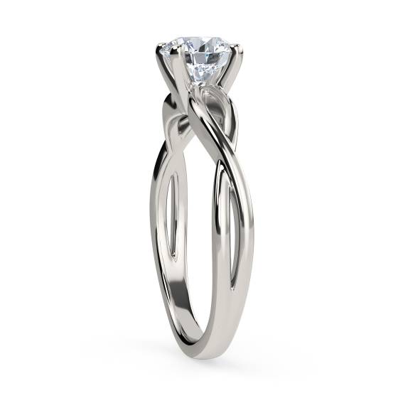 Infinity Love Swirl Round Diamond Engagement Ring
