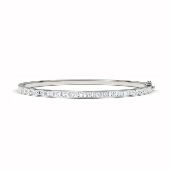 1.00ct VS/E-F Elegant Round and Baguette Diamond Set Bangle