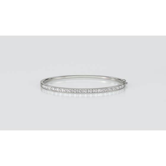1.00ct VS/E-F Elegant Round and Baguette Diamond Set Bangle