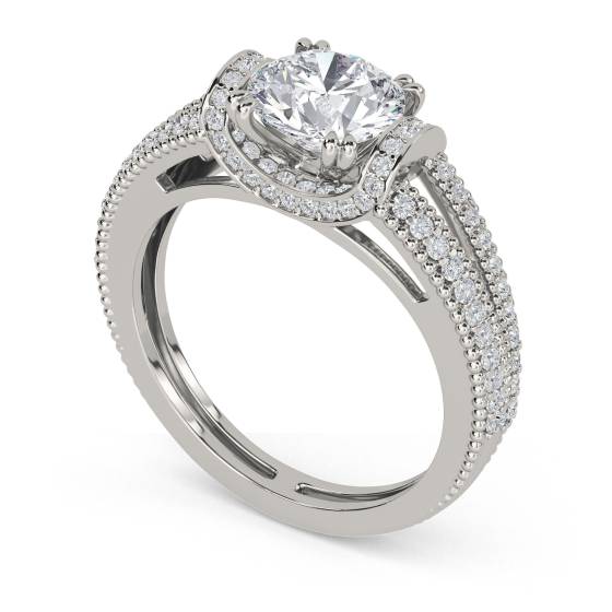 Modern Round Diamond Vintage Ring