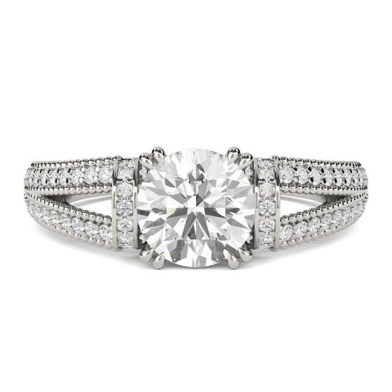 Modern Round Diamond Vintage Ring