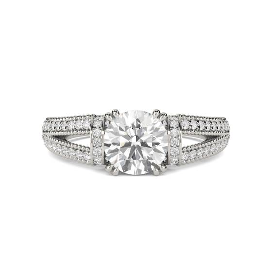 Modern Round Diamond Vintage Ring