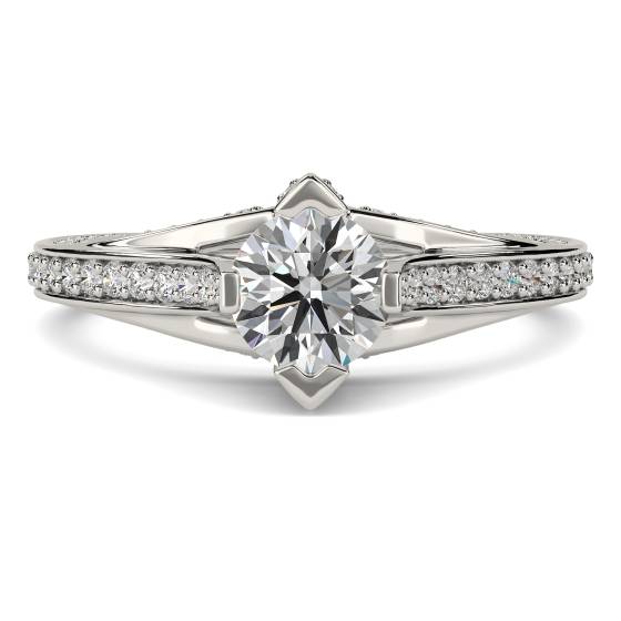 Round Diamond Designer Vintage Ring