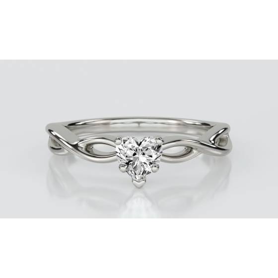 Infinity Love Swirl Heart Diamond Engagement Ring