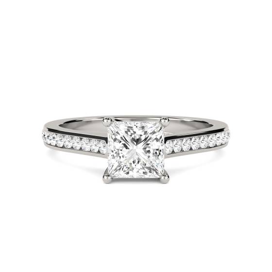 Princess Diamond Shoulder Set Ring