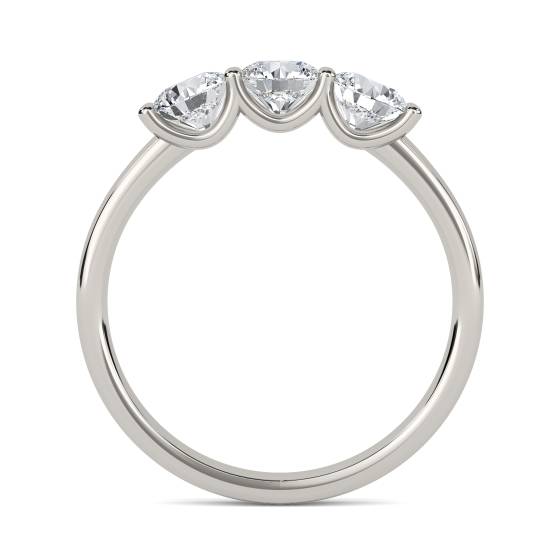 0.75ct VS/EF Round Natural Diamond Trilogy Ring