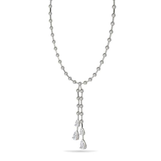 1.55ct Elegant Round Diamond Two Drop Necklace
