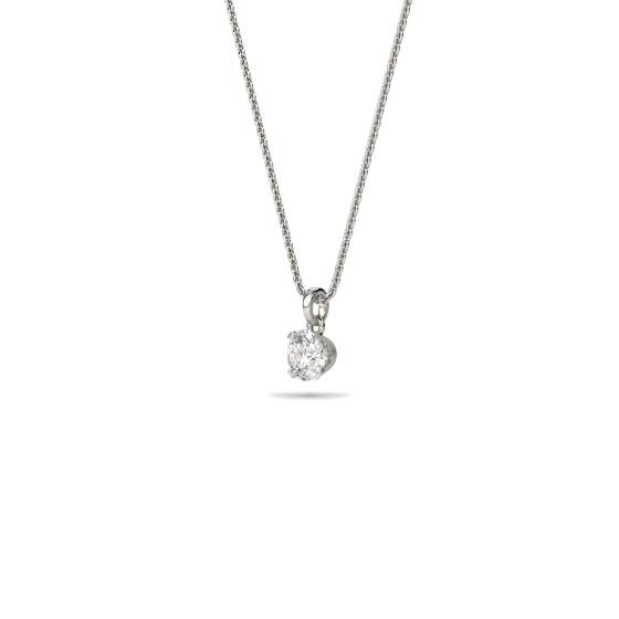 Cradle Round Diamond Solitaire Pendant