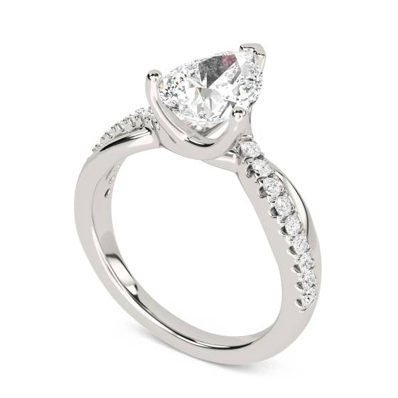 Infinity Pear & Round Diamond Engagement Ring