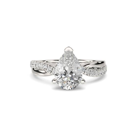 Infinity Pear & Round Diamond Engagement Ring