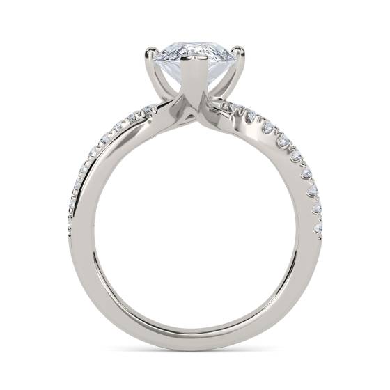 Infinity Pear & Round Diamond Engagement Ring