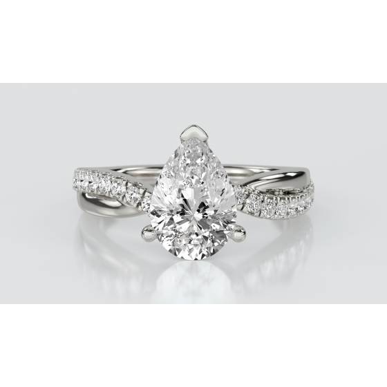 Infinity Pear & Round Diamond Engagement Ring