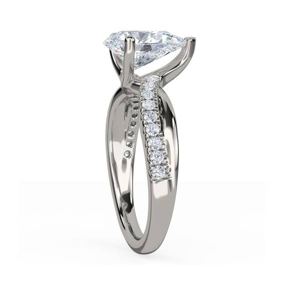 Infinity Pear & Round Diamond Engagement Ring