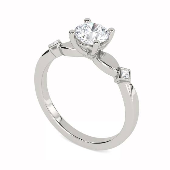 Round and Princess Diamond Designer Ring