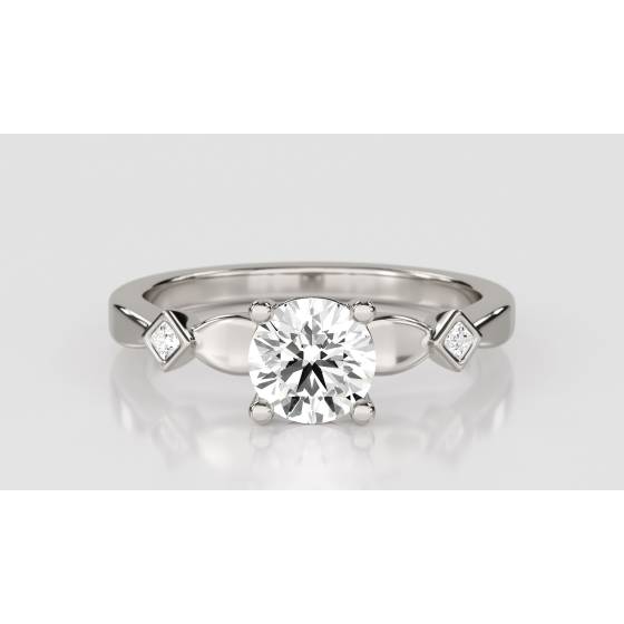 Round and Princess Diamond Designer Ring
