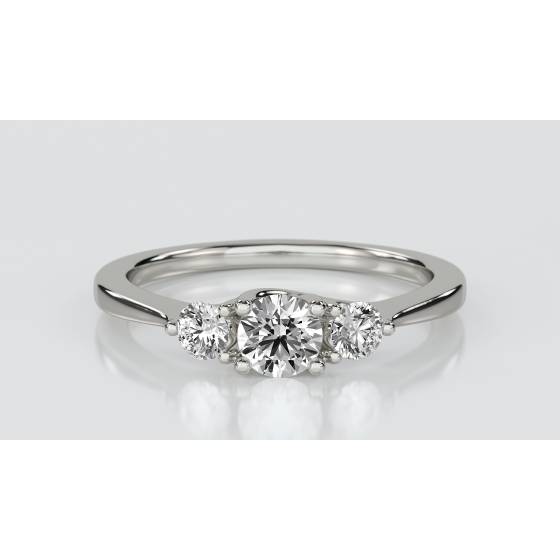 Crossover Round Diamond Trilogy Ring