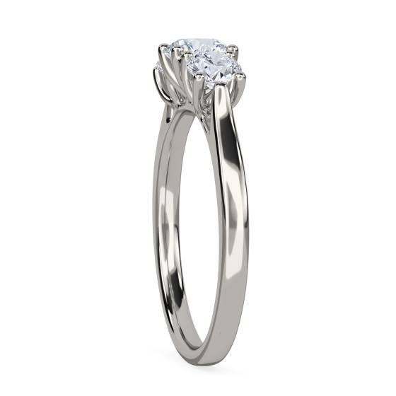 Modern Round Diamond Trilogy Ring
