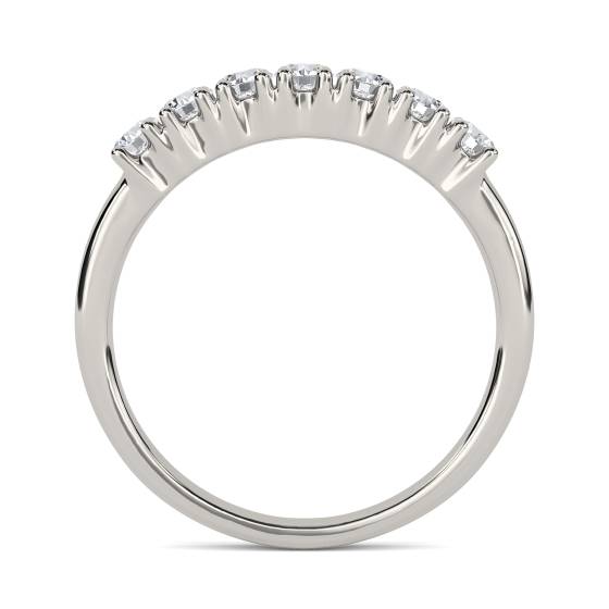 0.70CT VS2/F 7 Stone Natural Diamond Ring