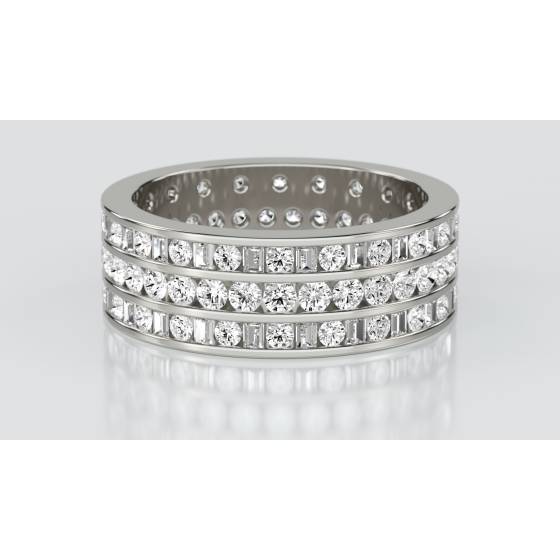 2.00ct Triple Row Diamond Full Eternity and Dress Ring