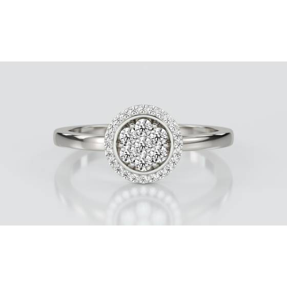 0.50ct Elegant Round Diamond Cluster Ring