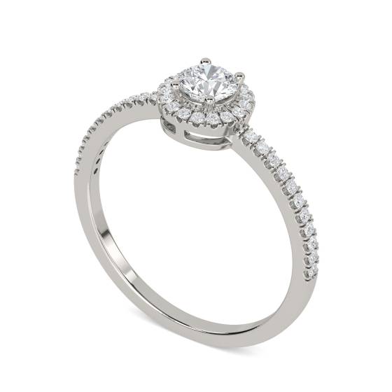 0.50ct VS/E-F Halo Natural Diamond Ring