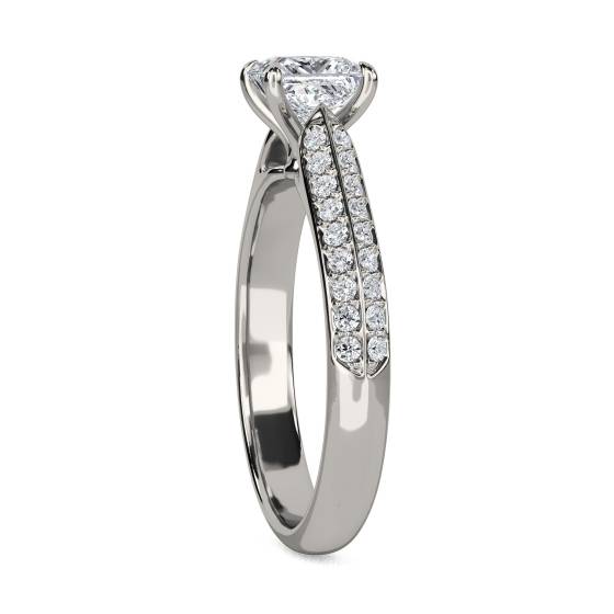 Petite Princess Diamond Shoulder Set Ring
