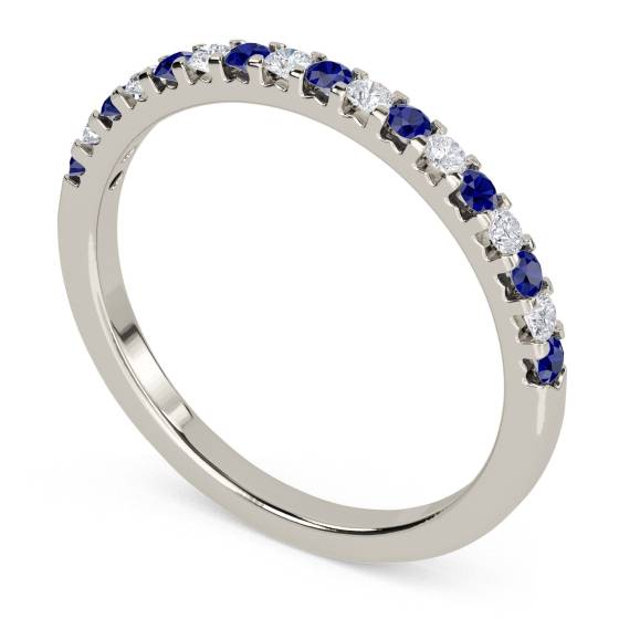2.5mm Blue Sapphire And Diamond Eternity Ring
