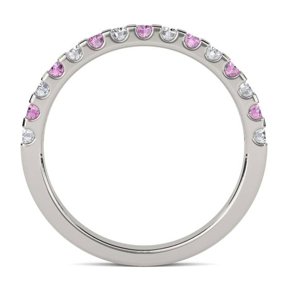 2.5mm Pink Sapphire And Diamond Eternity Ring
