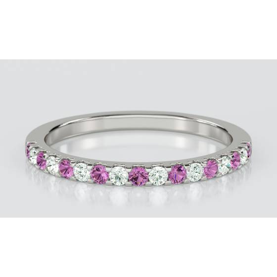 2.5mm Pink Sapphire And Diamond Eternity Ring