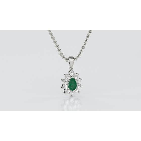 Emerald and Diamond Pendant
