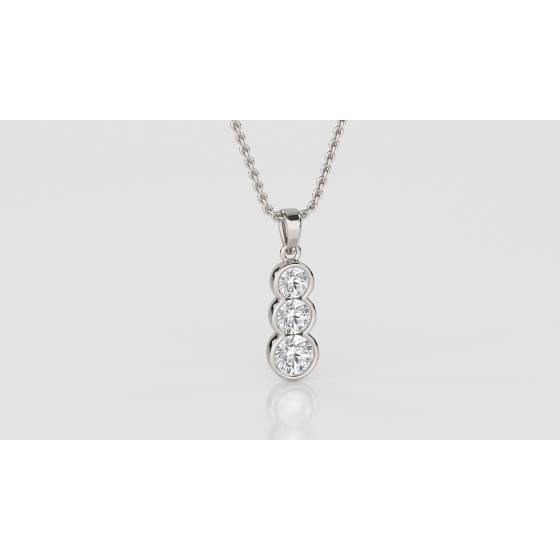 Elegant Round Diamond Trilogy Pendant
