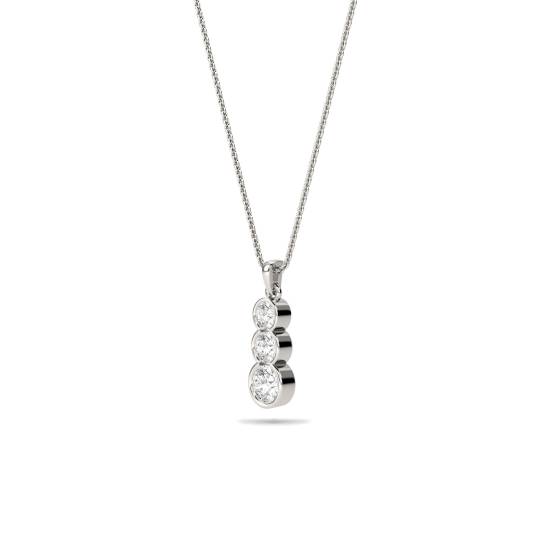 Elegant Round Diamond Trilogy Pendant