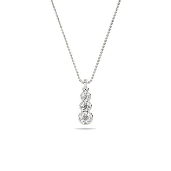 Elegant Round Diamond Trilogy Pendant