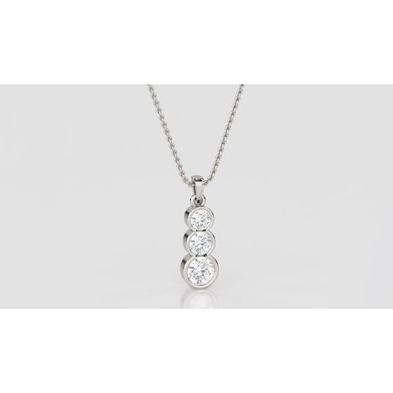 Elegant Round Diamond Trilogy Pendant