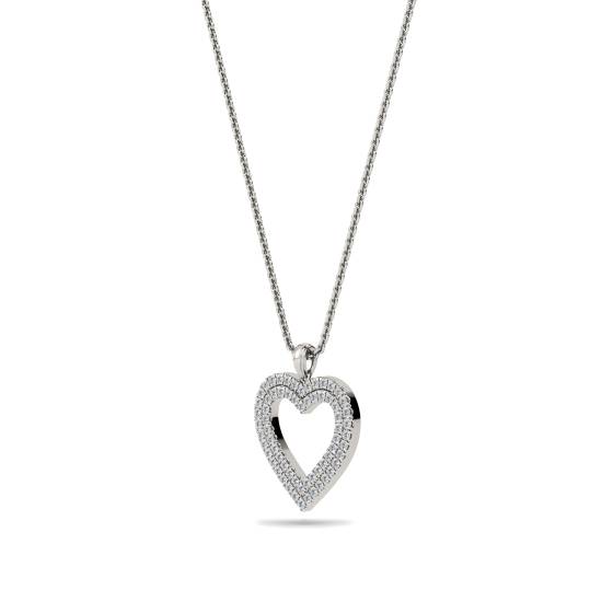 Classic Round Diamond Heart Pendant