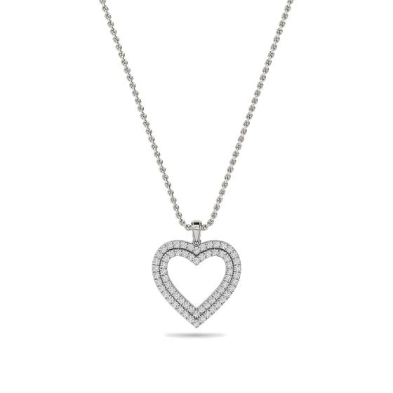 Classic Round Diamond Heart Pendant