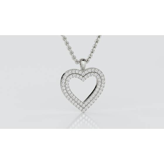 Classic Round Diamond Heart Pendant