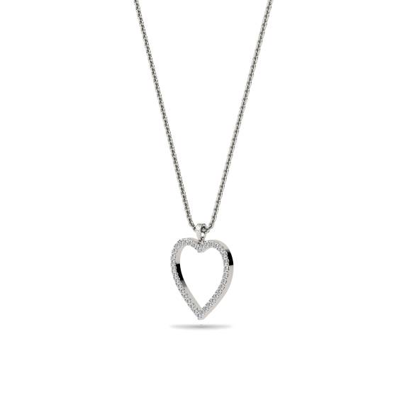 Classic Round Diamond Heart Pendant