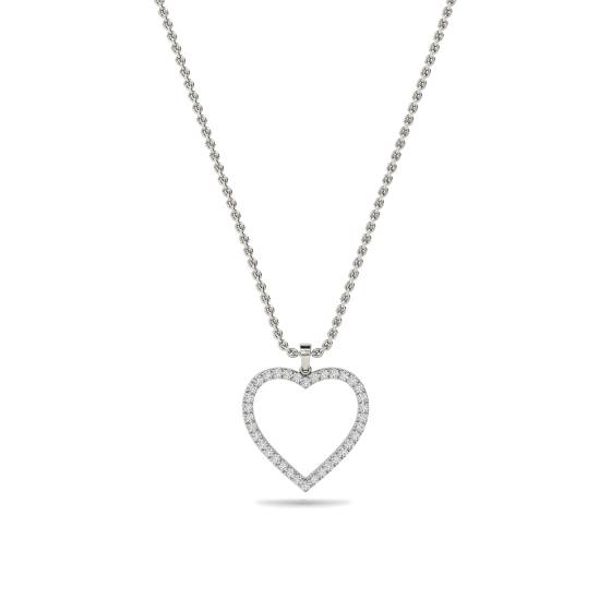 Classic Round Diamond Heart Pendant