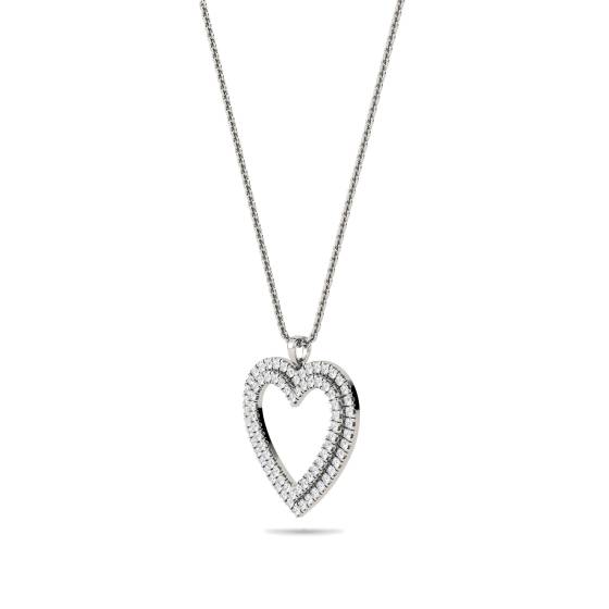 Classic Round Diamond Heart Pendant